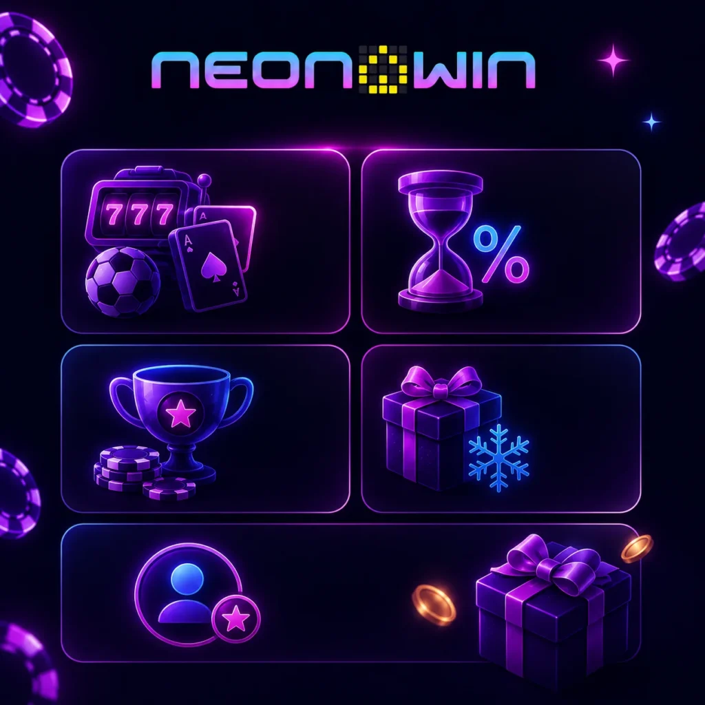 Акции, турниры и персональные бонусы в казино NeonWin.
